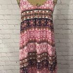 Lush Clothing Lush Pink Crochet Racerback Print Dress Photo 0