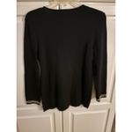 Yarns & Stitches Black Embroidered Button Front Long Sleeve Top Women's Size S Photo 4