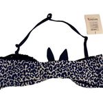 Lemlem Halima Leopard Bandeau Bikini Top NWT small blogger fave NAVY Photo 4