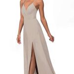 Azazie NWT  Everleigh Frost A-Line Pleated Chiffon Maxi Bridesmaid Dress Photo 1