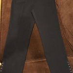 Roz & Ali  Black Silver Beads On Ankles classic fit ankle length pant Size 4 Photo 0