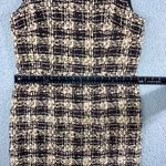 Talbots  Petites Pure Silk Plaid Sheath Dress Women 10 Brown Beige Sleeveless Photo 4