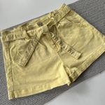 No Boundaries NoBo Butter Yellow Denim Tie Belt High Waist Short Shorts Size 7-9 Photo 2