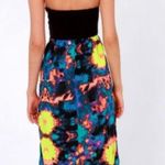Hurley Sheila Strapless High Low Neon Tie-dye Print Dress Photo 2