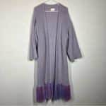Anthropologie NWOT Chunky Knit Long Fringe Cardigan Size OS Photo 3