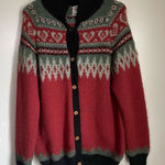 The Alpaca Connection Peruvian‎ Alpaca Wool Cardigan Size S/M Fair Isle Nordic Brown Photo 0