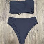SheIn ⭐️ Gray Blue High Waist Strapless Bikini Set M NWOT Photo 2