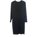 Carlisle Vintage Black Wool Size 6 Long Sleeve Midi Dress Cocktail Office Party Photo 5