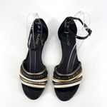 ALDO Gold Silver Metallic Strappy Women’s Flats Sandals Size 7.5 leather Photo 3
