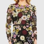 Mac Duggal NWOT   Black Embroidered Applique High Neck Long Sleeve Trumpet Gown Photo 2