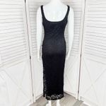 Bebe Y2k Black Lace Scoop Neck Sheath Bodycon Slip Maxi Dress XS Party Cocktail Photo 3