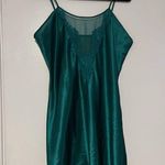 Delicates Vintage Delicate’s Emerald Green Satin silky Lace Negligee Slip Dress Nightie Photo 2