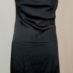 Mini Dress Satin Capuffy Spaghetti Strap BLACK women’s SIZE 4 Photo 0