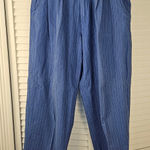 Spirit Vintage Espirit Sport‎ Womens Blue Pinstripe Barrel Pants 9 10 Photo 0