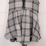 Free People  Distressed Hem Plaid Tank Top Size Small Photo 2