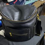 FAWN SOFT LEATHER DIAPER BAG BACKPACK GOOD CLEAN CONDITION INTERCHANGE STRAPS Black Photo 10