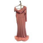 Mac Duggal Drop Shoulder Long Sleeve Column Gown Rose Gold Womens Size 8 Photo 6