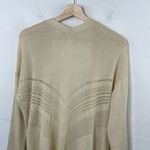 Wild Pearl  Open Cardigan with fringe boho cotton crochet design Large cream Photo 9