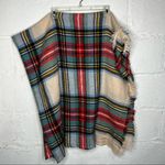Aerie Women's Oversized Classic Plaid Cozy Fall Blanket Scarf Fringe Trim Photo 5