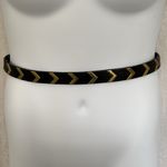 EXPRESS Black and Gold LEATHER Women's Belt Sz: 32” Photo 1