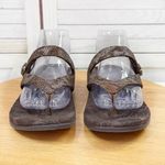 Vionic  Orthaheel Rest Snakeskin Thong Sandals Cocoa Brown Bronze Shimmer 8 Photo 2