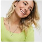 Moon River NWT  Ribbed Square Neck Sweater L Green Photo 6