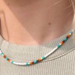Colorful Beaded Necklace White Photo 0