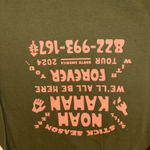 Noah Kahan Tour Sweatshirt Green Size XL Photo 2