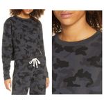 SOUL BY SOULCYCLE Casy Crop Camo Sweatshirt (M) Gray Size M Photo 1
