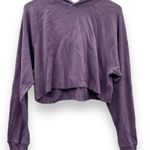 TNA Superior Waffle Knit Long Sleeve Pullover Crop Hoodie in Violet Haze S NEW Purple Photo 0