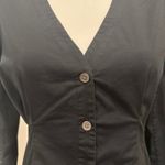 Veronica Beard  Black Peplum Pintuck Structured Minimalist Office Siren Blouse Photo 3