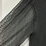 Blu Pepper sheer balloon sleeve Swiss dot black sweater size L BIN E NEW Photo 1