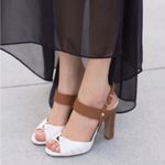 Valentino Garavani Macrostud Rockstud High Heel Sandals Tan White Open Toe 41 Photo 1