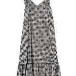 Madewell NWT Gingham Print Ruffle Hem Tent Midi Dress Black & White Size 12 NEW Photo 1
