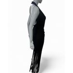 Vintage 80s Climax for David Howard Karen Okada Black Halter Fringe Gown 16 EUC Size undefined Photo 2