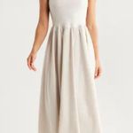 Zella Effortless Grey Moonbeam Square Neck Midi Dress - M (New) Photo 1