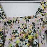 Tuckernuck  Floral Smocked Square Neck Peasant Blouse Pink Multicolor Women's S‎ Photo 1