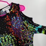 Joseph Ribkoff Dress SZ 10 Black Cold Shoulder Multi Sheath Knee Length Bodycon Photo 6