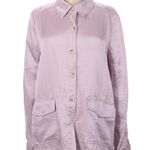 Current Air Anthropologie  Clemence Lilac Shimmer Size M Medium Shirt Jacket Photo 2