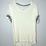 Tresics Semi Sheer Women's Cream V-Neck Sporty Vneck Tee Size L Photo 0