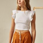 DELUC Zayn Ruffle Top. XS. NWOT ♡ Black Photo 0