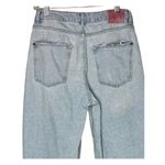 ZARA  Relaxed Y2K Style High Rise Wide Leg Raw Hem Casual Jeans 4 Blue #2829 Photo 8