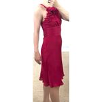 Le chateau  Raspberry Floral Appliqué Halter Dress Photo 1