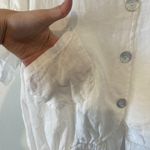 Tempo Paris Jacket Womens Small Medium White Linen Hooded Button Front Italy Photo 7