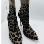 Gianvito Rossi Gray Leopard Print Knit Stretch Bootie size 39.5 Photo 11