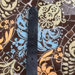 Black Leather Belt with Silver Buckle Sz: 36” Photo 4