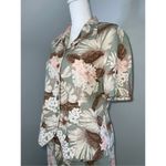 Leslie Fay Women’s Linen Floral Button Down Set Hawaiian Tropical Skirt & Top Photo 10
