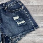 Boutique Ripped Distressed 2.5” Denim Shorts Womens L (W 30) Mid Rise Frayed Hem Blue Size L Photo 3