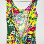 Jams World Vintage 90s Floral Hawaiian Tropical Sleeveless Tank Dress Yellow Photo 6
