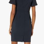 Lark & Ro Women's Fluid Crepe Flutter Short Sleeve Boat Neck Sheath Dress Sz 4 Photo 2